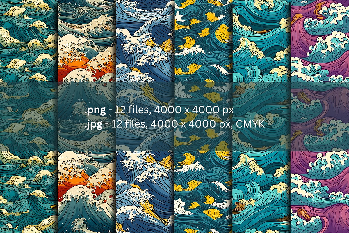 Waves of Japan: Seamless Patterns, a Pattern Graphic by TheBlackPixelCo (Photo 2 of 8)