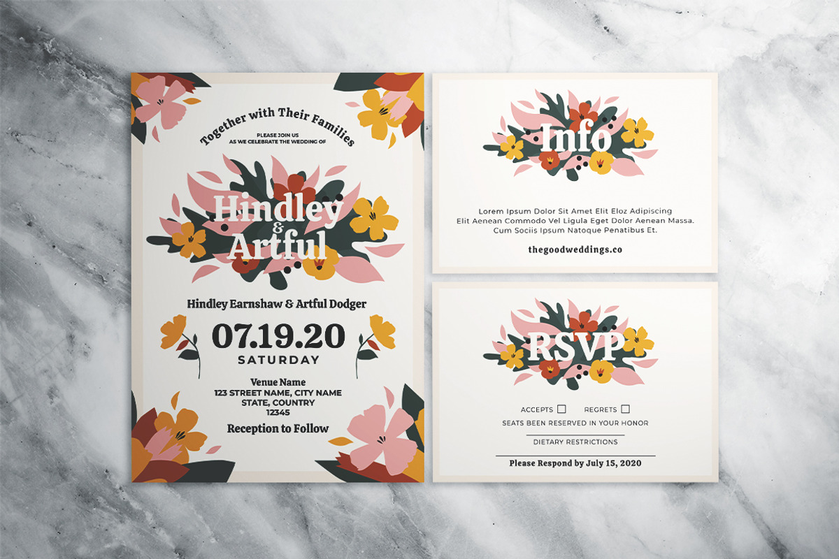 Floral Wedding Suite, an Invitation Template by The Good Store (Photo 6 of 7)
