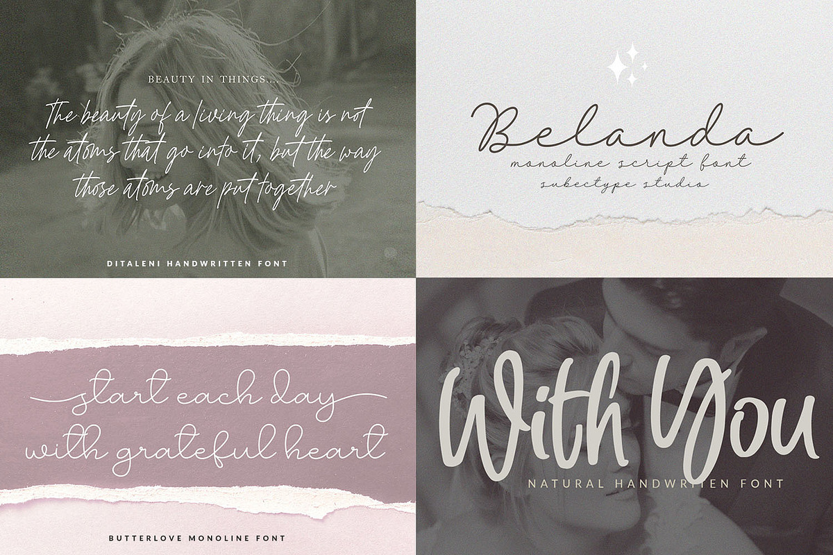 Monoline & Handwritten Font Bundle, a Script Font by Subectype Studio (Photo 3 of 8)