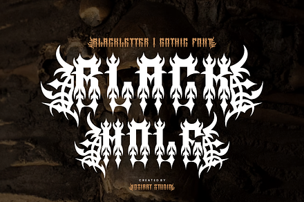 Black Hole - Blackletter Font, a Blackletter Font by Iqsiart Studio