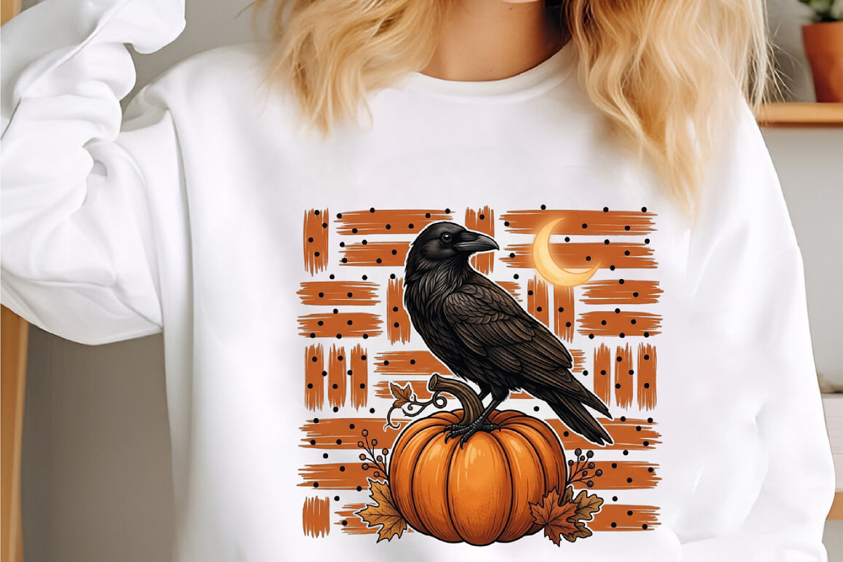 Preppy Halloween Raven Pumpkin, a Seasonal Illustration by designcity5 (Photo 2 of 4)