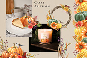 Autumn Pumpkins Watercolor Clipart, a Seasonal Illustration by AnitaPol (Thumbnail 4 of 12)
