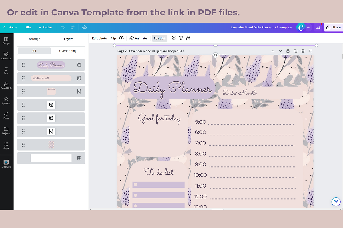 Lavender Digital Daily Planner, a Templates & Theme by STUDIO CHOTI (Photo 6 of 6)