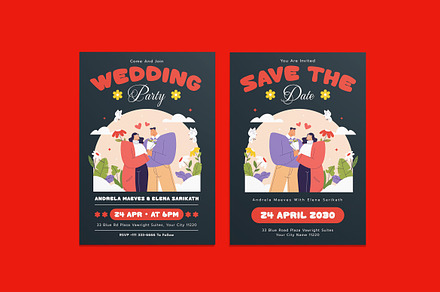 Fraller Wedding Invitation Template, an Invitation Template by iDoodle Studio