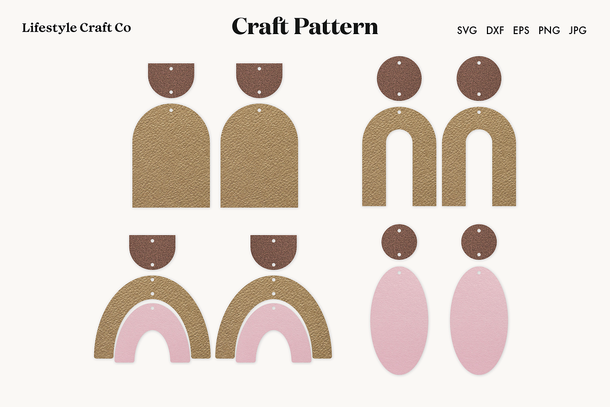 Arch Earrings Template SVG, an Illustration by LifestyleCraftCo (Photo 2 of 3)
