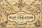 Fantasy Worlds: Antique Map Creator, a Brushes & More by Salty Sweet Creative (Thumbnail 1 of 10)