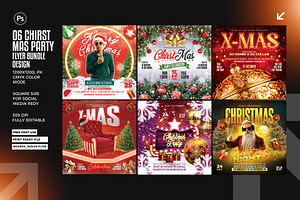 06 Christmas Party Flyer Bundle, a Flyer Template by Shajib Shikder