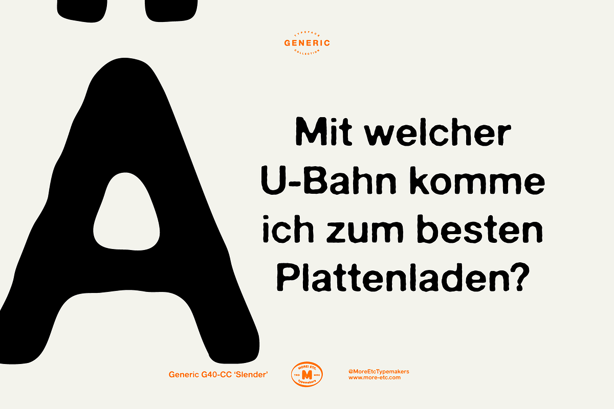 Generic G40-CC 'Slender', a Sans Serif Font by More Etc. Studios (Photo 7 of 8)