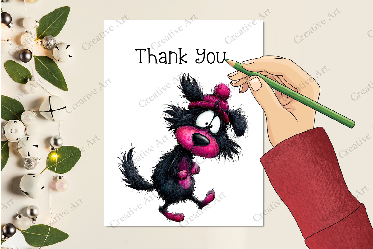 Whimsical Valentine Black Dog Bundle, an Illustration by Creative Art (Photo 8 of 9)