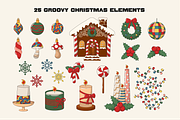 Retro Groovy Merry Christmas, an Object Graphic by semenova.sense (Thumbnail 3 of 17)