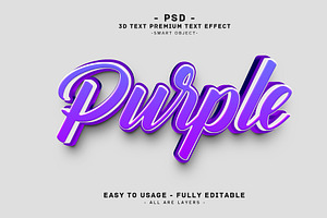 Purple 3D Editable Text effect Style, a Layer Style Add-On by Md Jahidul99