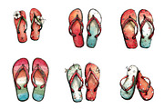 Watercolor Summer Flip Flop Clipart, an Illustration by CreationArt (Thumbnail 3 of 7)