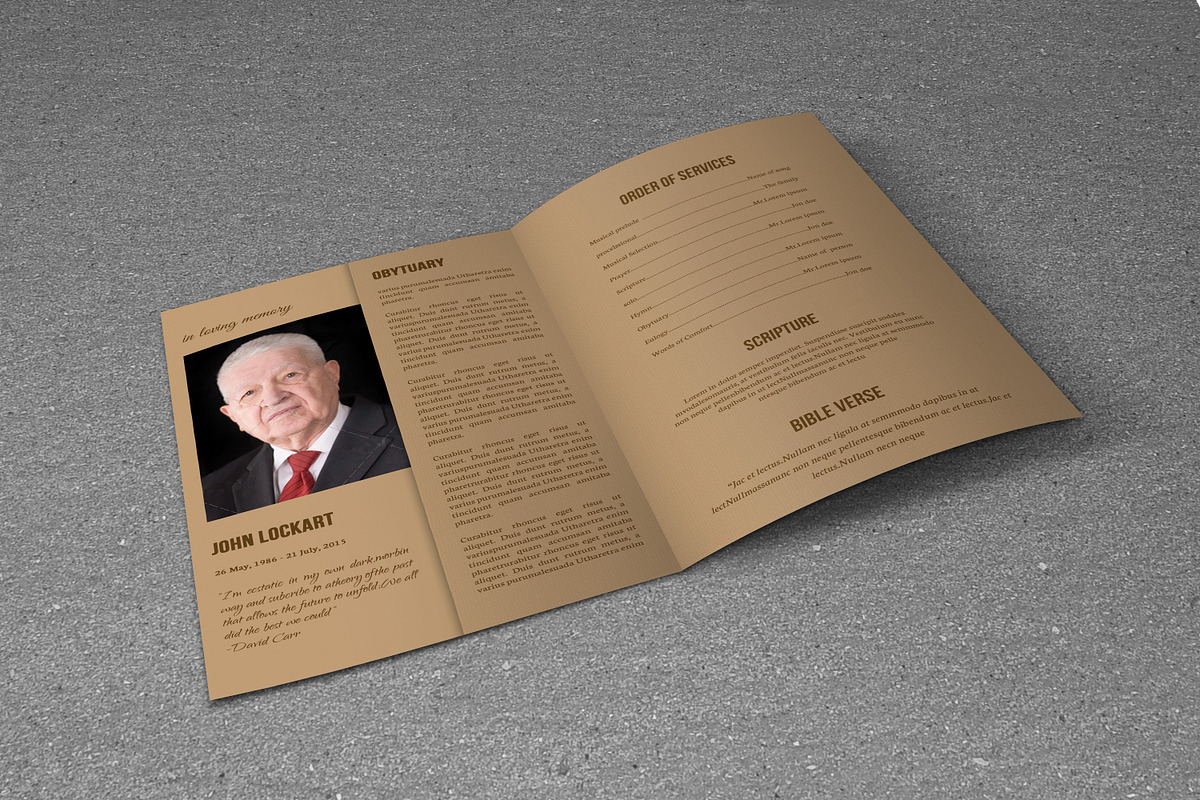 Funeral Program Template-T582, a Brochure Template by Template Shop (Photo 2 of 4)
