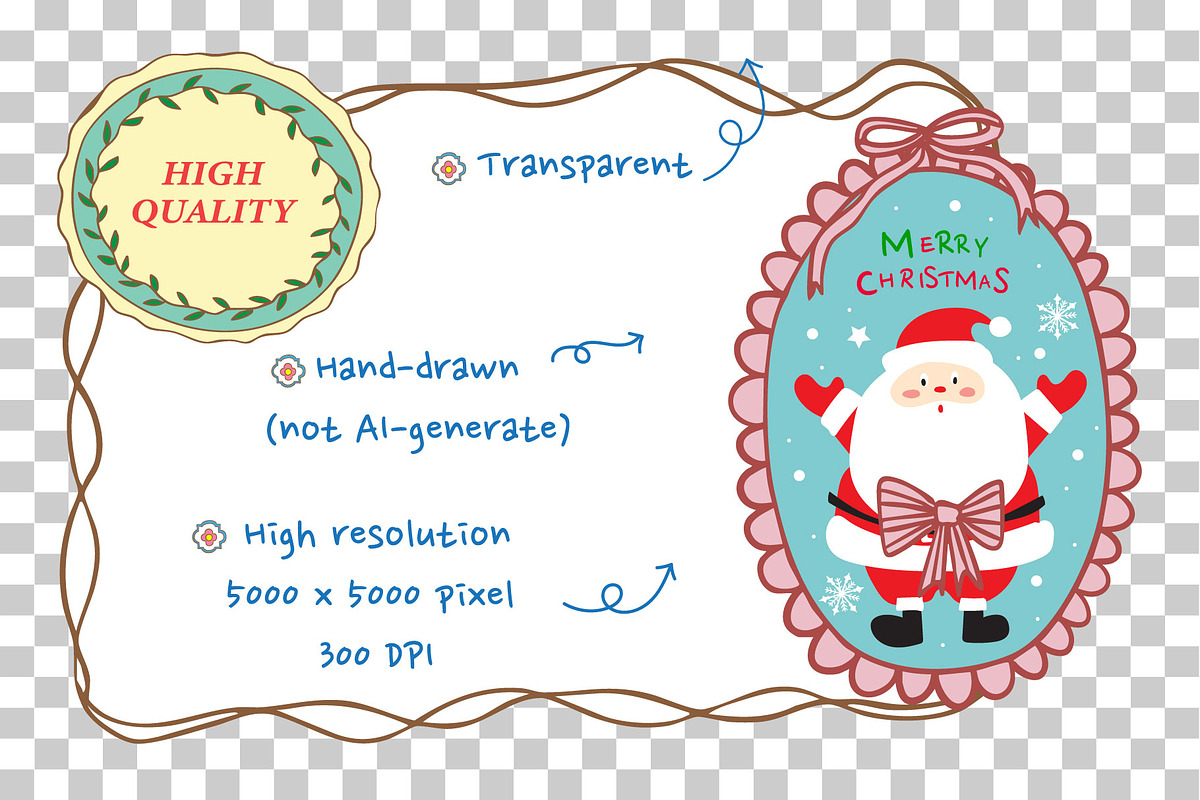 Merry christmas frame for kid design, a Decorative Illustration by Piixypeach (Photo 7 of 9)