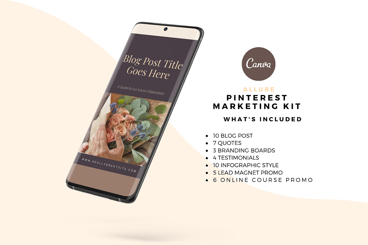 Allure Pinterest Marketing Kit Canva, a Marketing Template by The Blog Creative (Photo 2 of 10)
