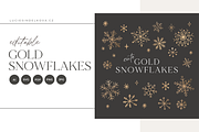 Christmas Gold Snowflake Clipart, a Seasonal Illustration by Lucie Sindelkova (Thumbnail 5 of 6)
