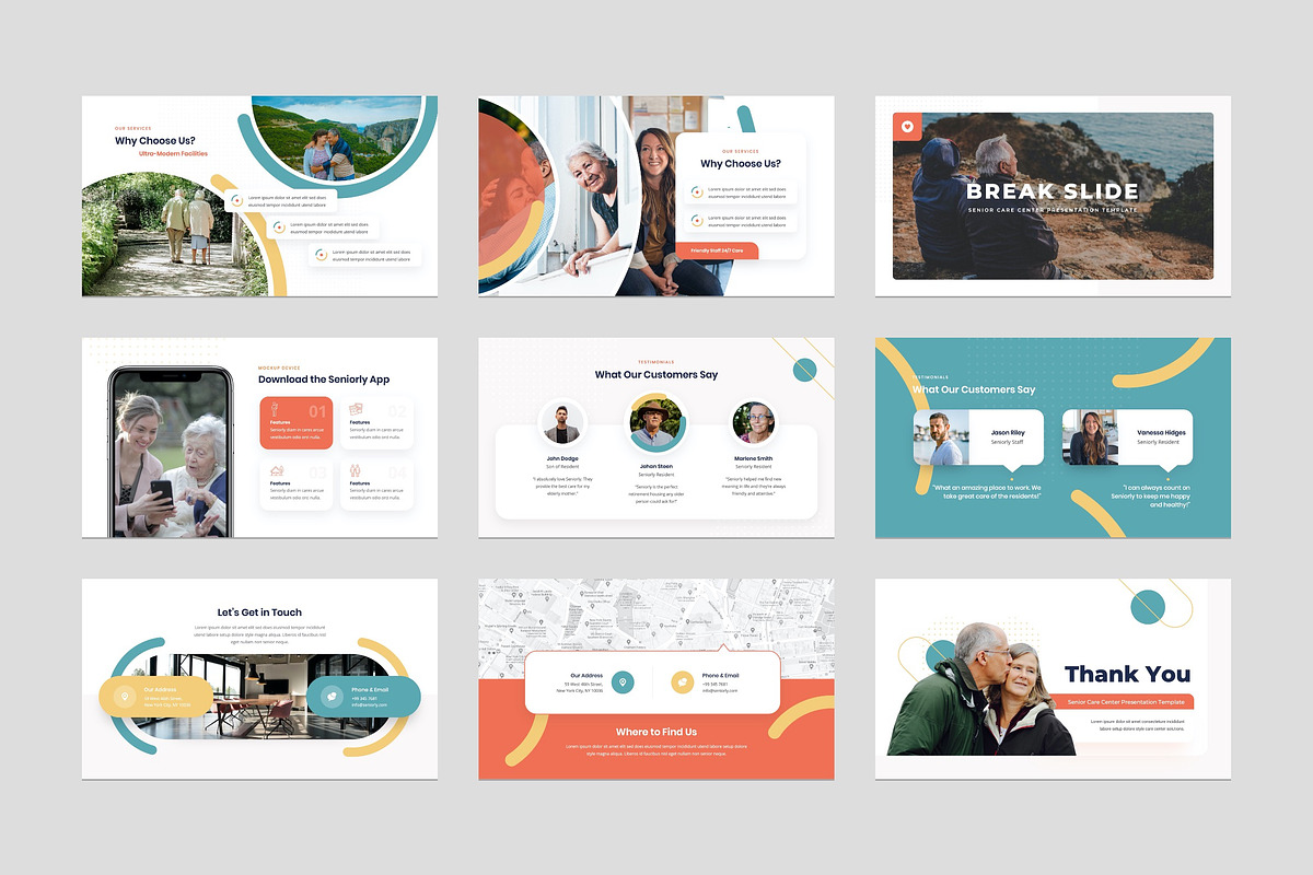 Senior Care Center Google Slides, a Presentation Template by Graphue