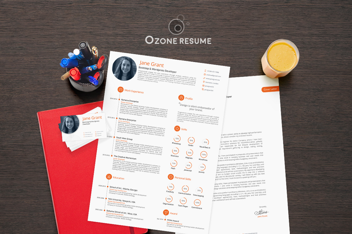 Ozone Resume, a Resume Template by UIMint (Photo 1 of 2)