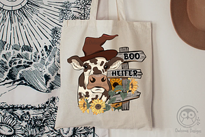 Boo Heifer Autumn Farm Sublimation