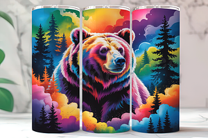 Bear Alcohol Ink Tumbler, a Background Photo by LamanAzalea