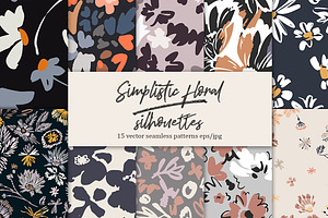 Simplistic floral Seamless Patterns