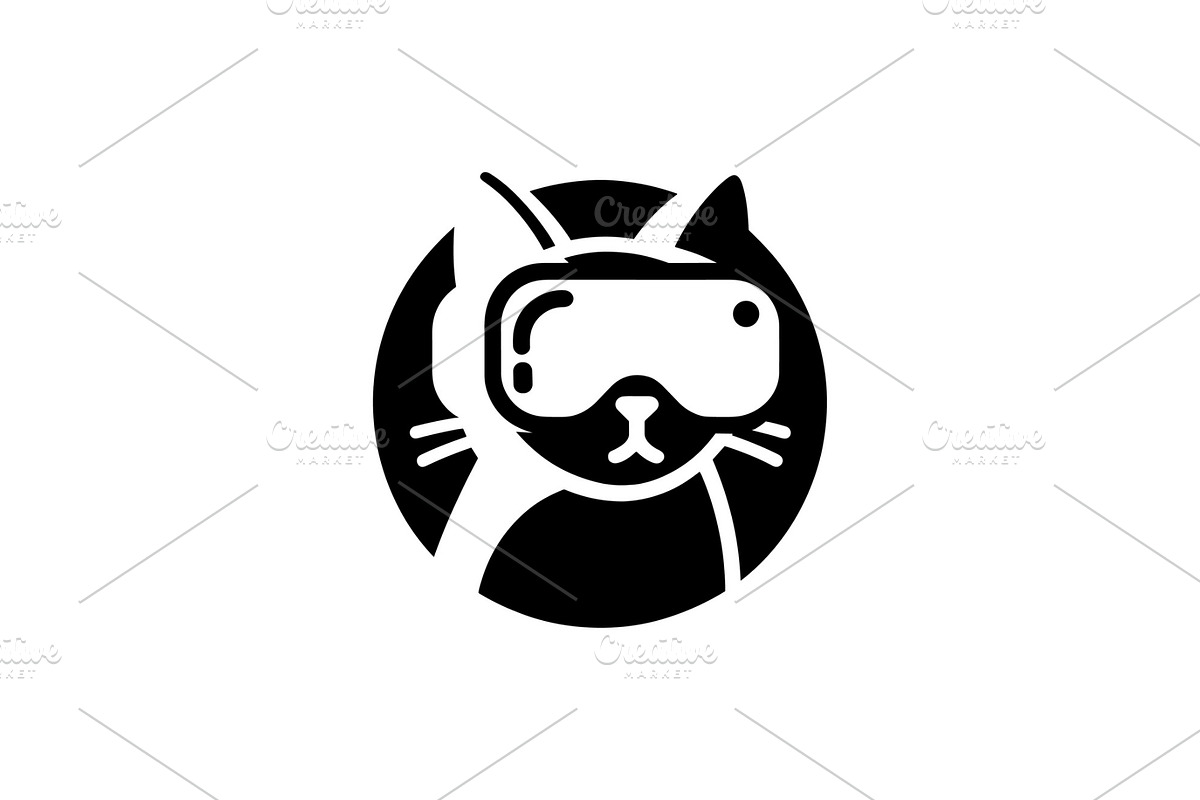 minimalist cat vr logo, a Branding & Logo Template by Zr, PROJECT