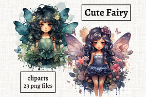 Cute Floral Fairy Cliparts