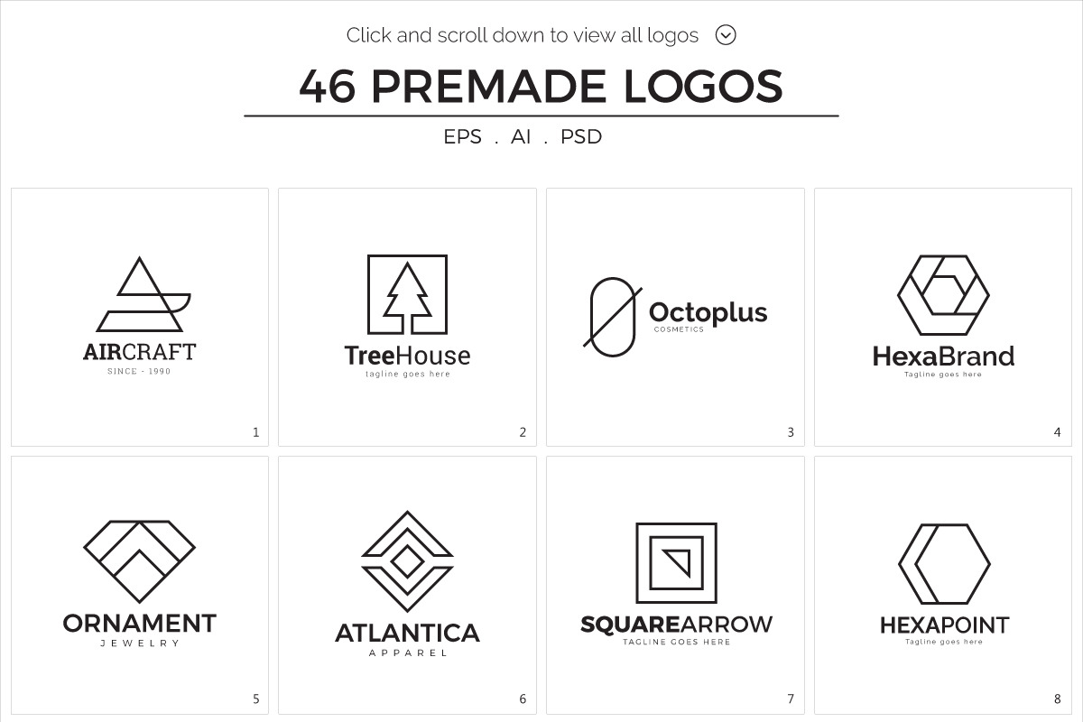 1200 Premade Logos Mega Bundle, a Branding & Logo Template by XpertgraphicD (Photo 39 of 60)