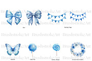 Blue Baby Shower Clipart, Its a Boy, a Decorative Illustration by BrushstrokeArtGB (Thumbnail 2 of 9)