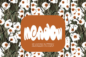 White impressionist flowers pattern, a Pattern Graphic by Nocito Design