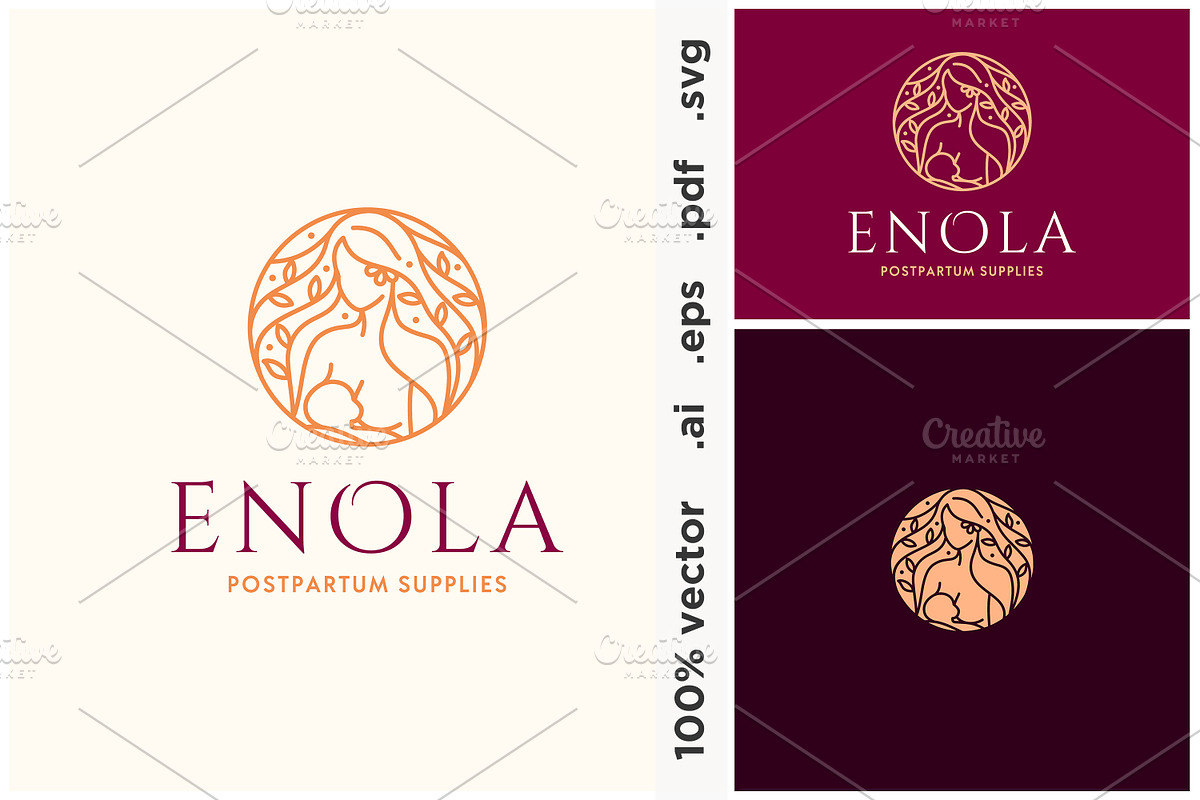 Mother lactating baby Newborn Logo, a Branding & Logo Template by Enola99d (Photo 2 of 3)