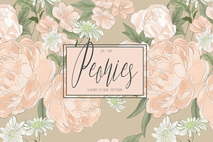 Peonies, Luxury Flourish Pattern