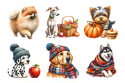 Watercolor Autumn Dog Clipart, an Illustration by Daily.Designs (Thumbnail 2 of 5)