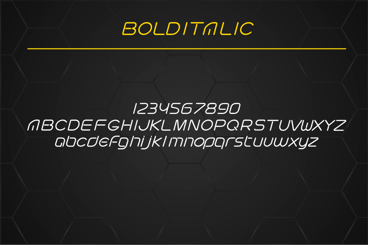 Futuristic linear style typeface. preview 5