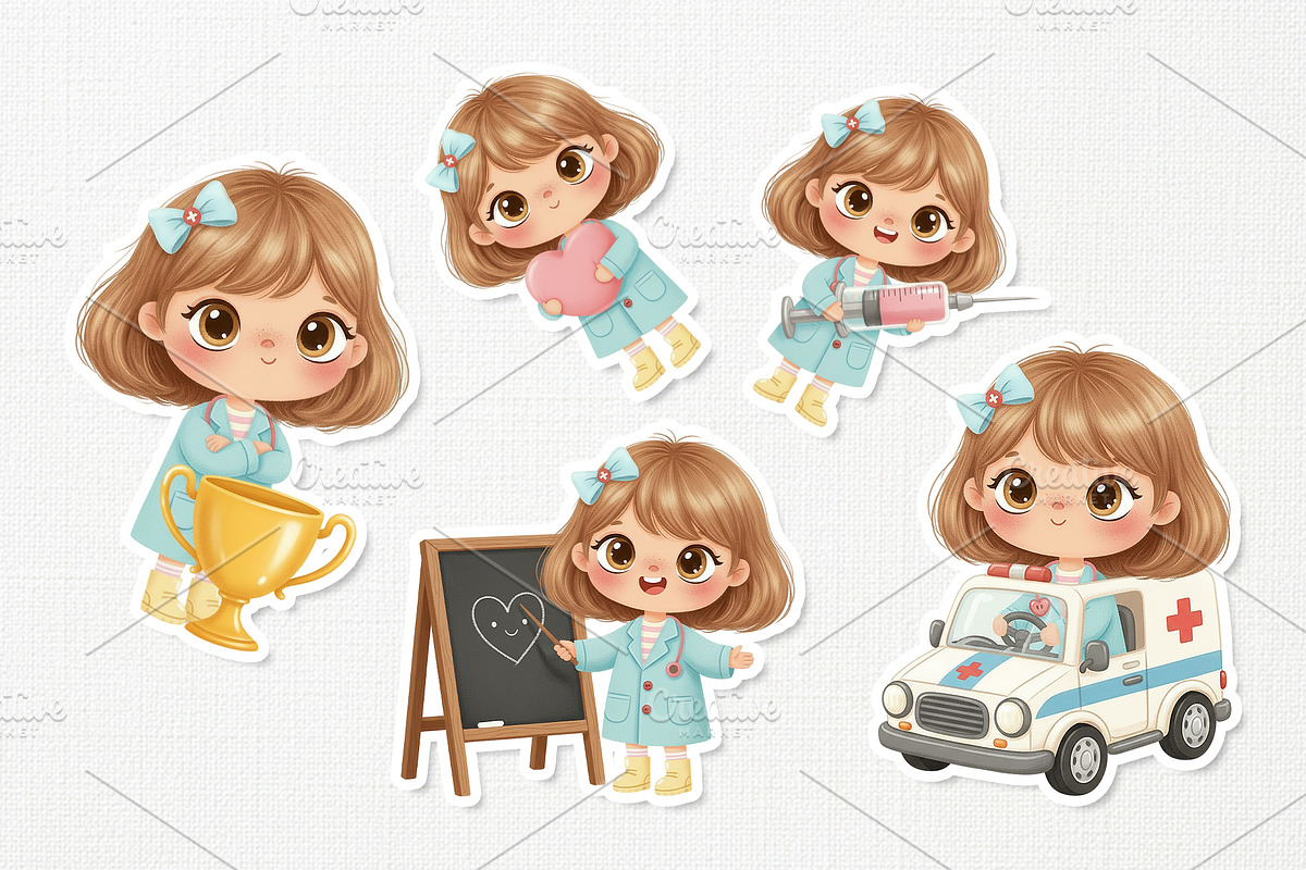 Adorable Doctor Kids Cartoon, a Healthcare Illustration by Gohsantosa (Photo 4 of 4)