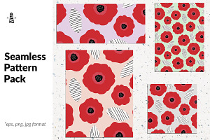 Poppy flower digital paper