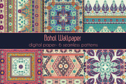 Boho Style Four Patterns, a Pattern Graphic by Ania Illustration (Thumbnail 1 of 7)