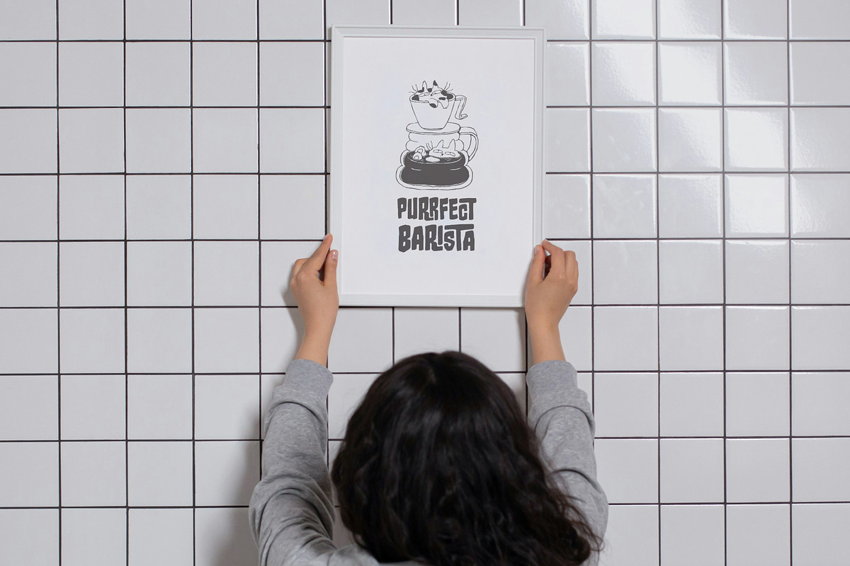 Purrfect Barista Hand Drawn Clipart, an Illustration by Anastasiya Klempach (Photo 11 of 13)