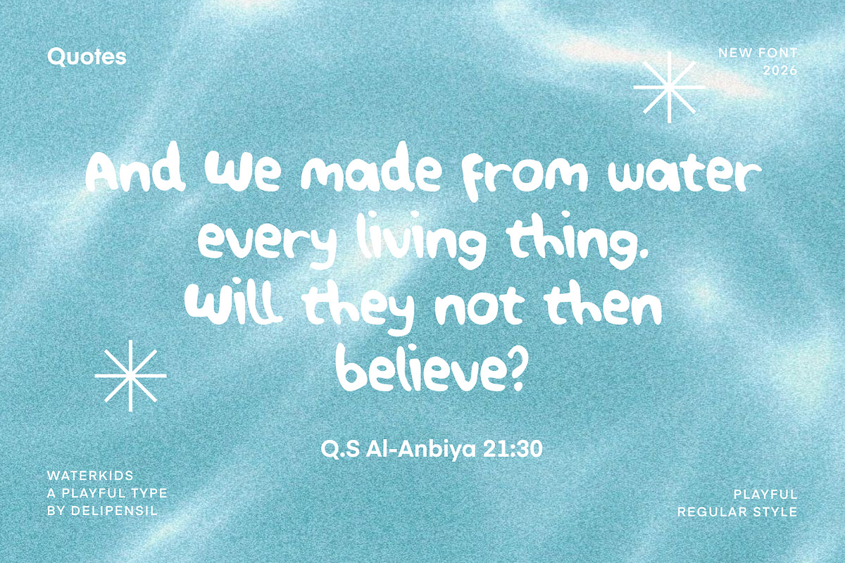 Waterkids - Water Kids style type, a Handwritten Font by delipensil (Photo 4 of 9)