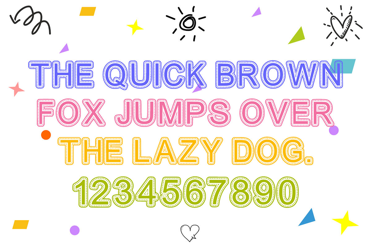 Cute Blink - Stitched Kids Font, a Sans Serif Font by KiddoGlyphs Studio (Photo 4 of 5)