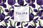 Black Tulips Seamless Pattern, a Pattern Graphic by MarynaPetrovska (Thumbnail 1 of 19)
