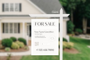 Real Estate Yard Sign For Sale