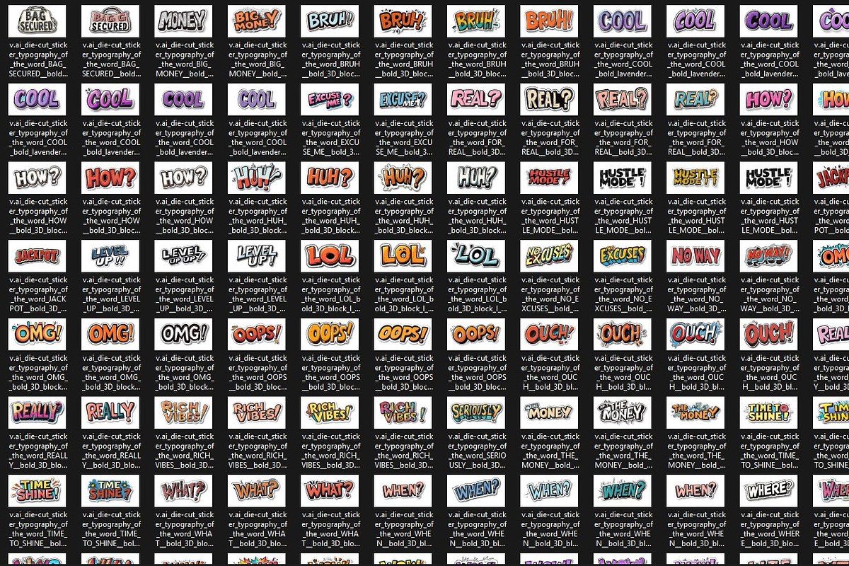 102 BIG SET! Playful graffiti-style, an Object Illustration by ImageMir