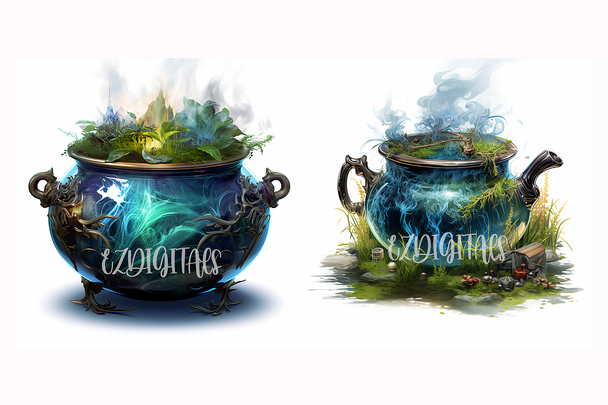 Halloween Cauldron Clipart Set Of 12, an Object Illustration by EzDigitals (Photo 7 of 7)