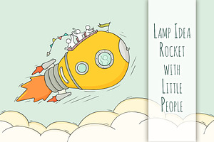 Cartoon Lamp Idea rocket