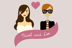 Wedding Card. Retro Vintage Vector.