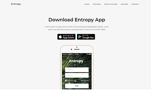 Entropy App Landing Page Template