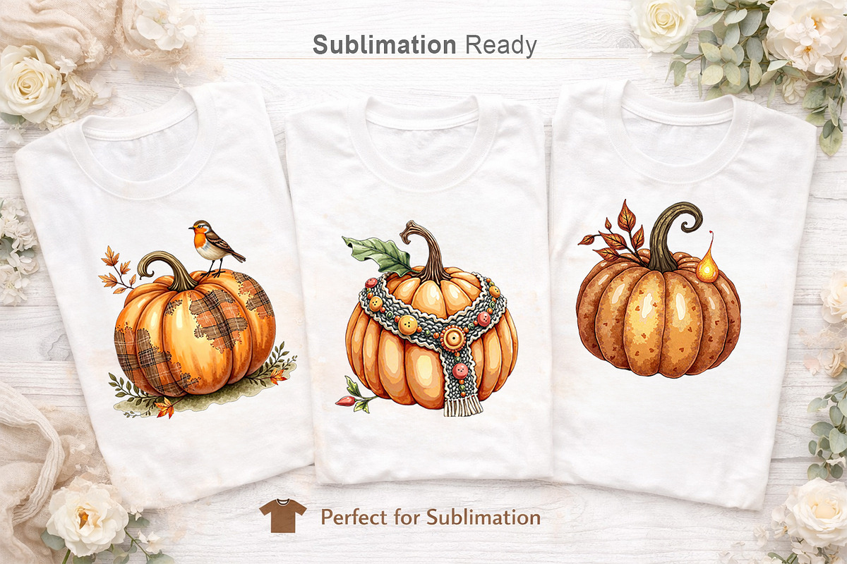 Fall Watercolor Pumpkin Clipart, an Illustration by Artnoy (Photo 5 of 8)