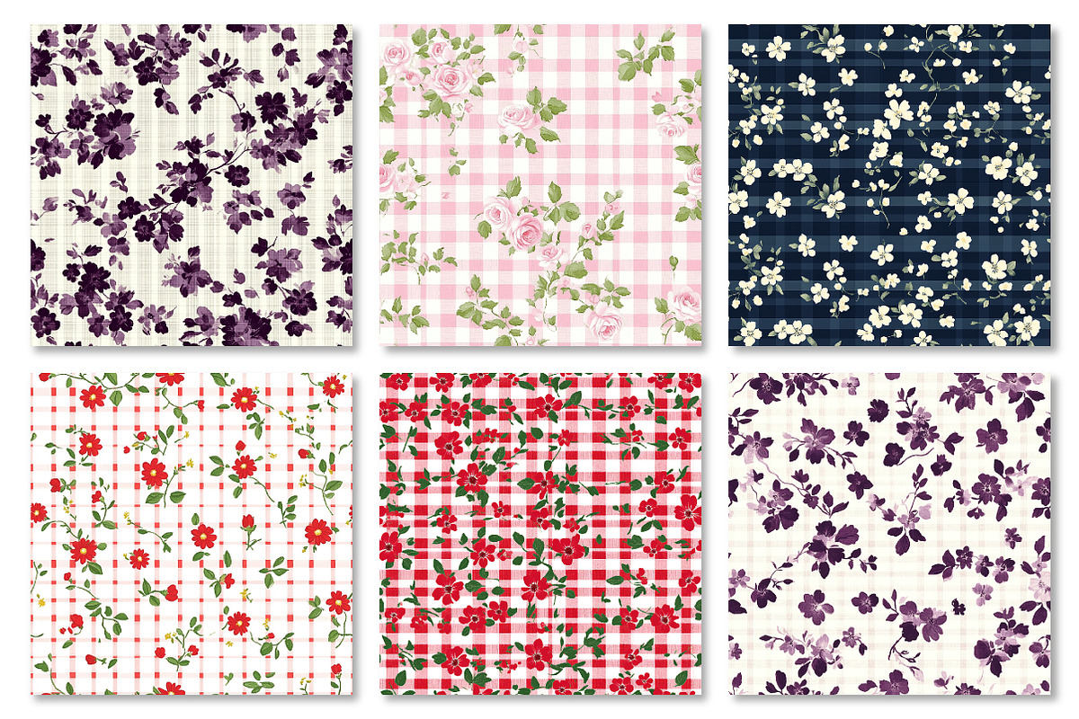Floral Gingham Seamless Pattern, a Pattern Graphic by Dream Creation (Photo 6 of 7)