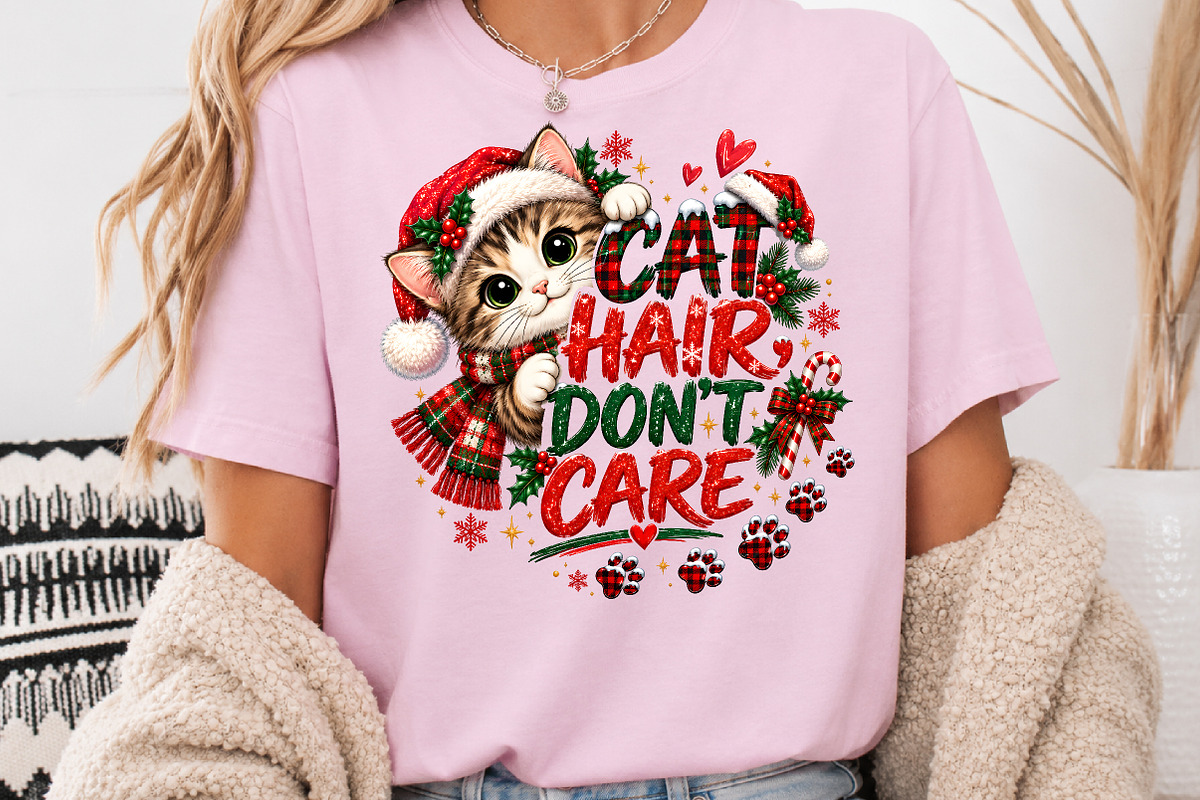 Cat Hair Don't Care Christmas PNG, a Seasonal Illustration by Rose Art (Photo 3 of 4)